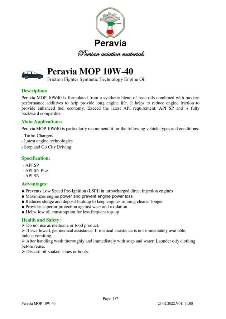 00127 Peravia MOP 10W 40