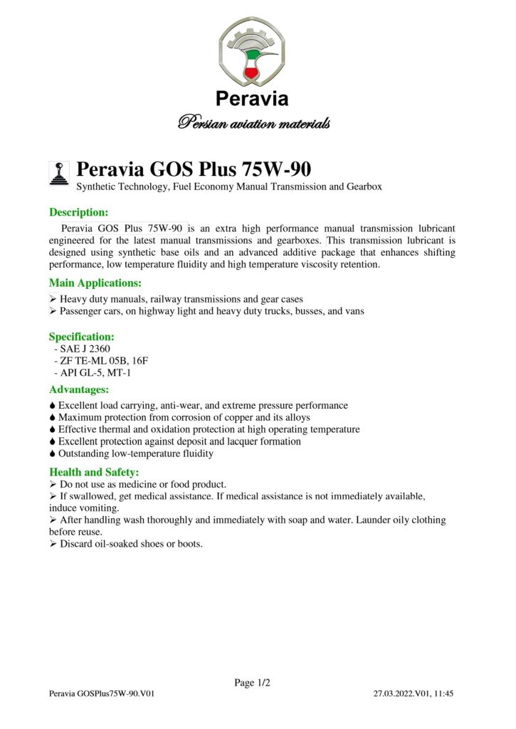 00130 Peravia GOS 75W 90