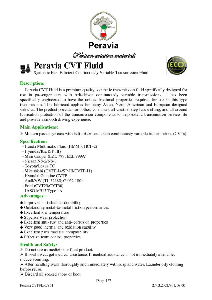 00132 Peravia CVT Fluid