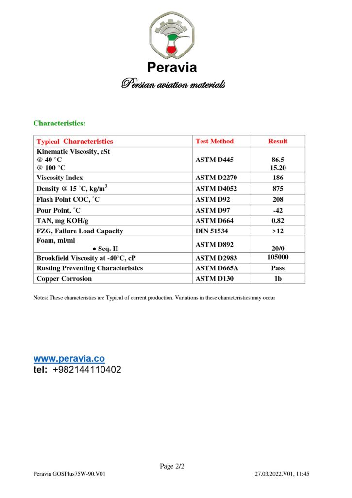 00230 Peravia GOS 75W 90