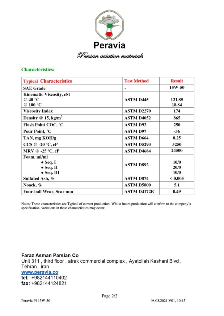 0026 Peravia PI 15W 50